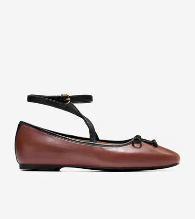 Cole Haan Women's Nicolette Ankle Strap Ballet Flats - Brown Size 7