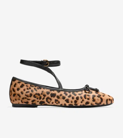 Cole Haan Women's Nicolette Ankle Strap Ballet Flats - Brown Size 8.5 In Multi