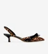 Cole Haan Noella Bow Slingback Pointed Toe Kitten Heel Pump In Brown