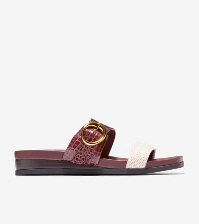 Cole Haan Women's Oaklynn Double Band Footbed Sandals - Brown Size 9.5 In Burgundy