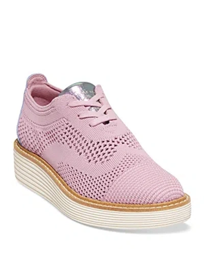 Cole Haan Women's Original Grand Stitchlite Lace Up Platform Sneakers In Mauve Shadow