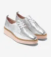 Cole Haan Women's Lace Up Platform Brogue Wingtip Oxford Flats In Multi