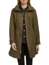 Cole Haan Signature Travel Packable Hooded Rain Jacket In Olive