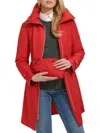 Cole Haan Travel Packable Hooded Rain Jacket In Red