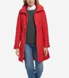 Cole Haan Travel Packable Hooded Rain Jacket In Red