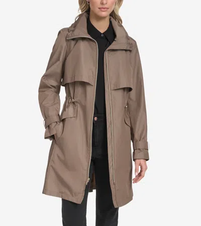 Cole Haan Women's Packable Trench Coat - Beige Size Medium Water-resistant In Brown