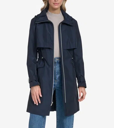 Cole Haan Women's Packable Trench Coat - Blue Size Xs Water-resistant