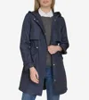 Cole Haan Travel Packable Hooded Rain Jacket In Blue