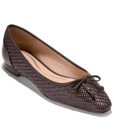 Cole Haan Women's Paget Ballet Flats In Dark Chocolate Raffia