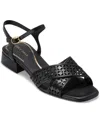 Cole Haan Patie Sandal In Black Perforated Leather
