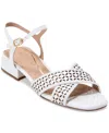 Cole Haan Patie Sandal In White Perforated Leather