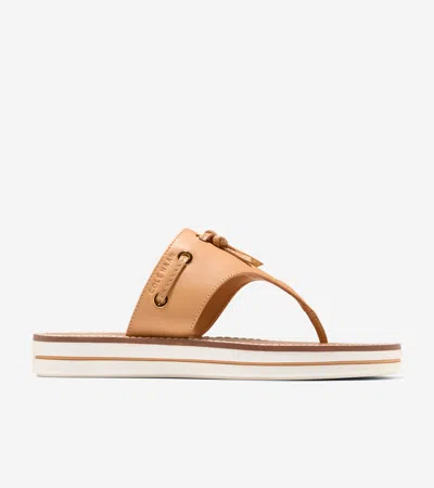 Cole Haan Women's Pinch Long-weekender Thong Sandals - Beige Size 9 In Multi