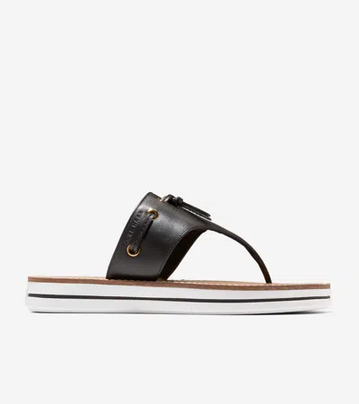 Cole Haan Women's Pinch Long-weekender Thong Sandals - Black Size 9.5 In Multi