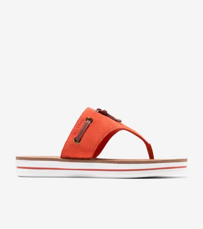 Cole Haan Women's Pinch Long-weekender Thong Sandals - Orange Size 8 In Red