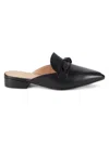 COLE HAAN WOMEN'S PIPER BOW LEATHER MULES