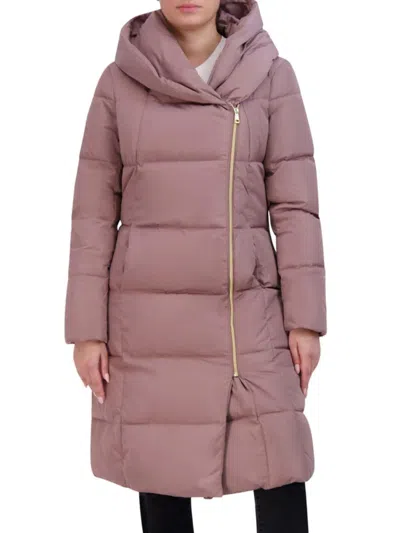 Cole Haan Women's Portrait Collar Puffer Coat In Pink