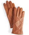 Cole Haan Women's Quilted Leather Gloves In British Tan
