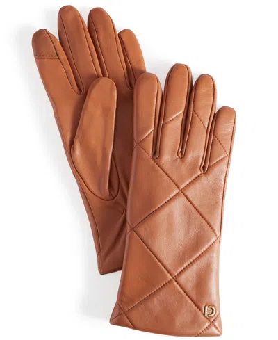 Cole Haan Women's Quilted Leather Gloves In British Tan