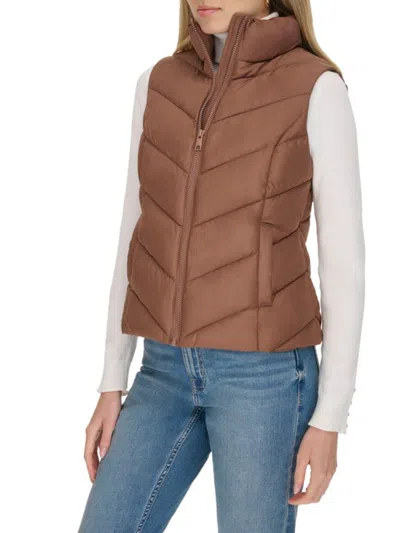 Cole Haan Women's Quilted Puffer Vest In Toffee