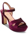 Cole Haan Riannon Platform Sandal In Wine Velvet