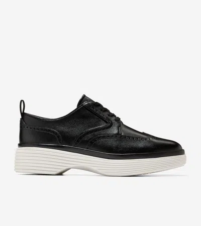 Cole Haan Women's Øriginal Grand City Platform Wingtip Oxford Shoes - Black Size 9.5
