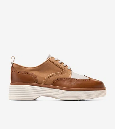 Cole Haan Women's Øriginal Grand City Platform Wingtip Oxford Shoes - Brown Size 9.5