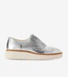 Cole Haan Women's Øriginal Grand Platform Slip-on Oxfords Size 5.5 In Silver