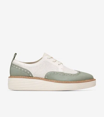 Cole Haan Women's Øriginal Grand Platform Wingtip Oxford Shoes - Green Size 9