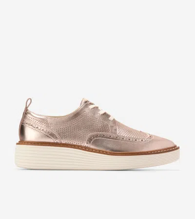 Cole Haan Original Grand Platform Oxfords In Pink