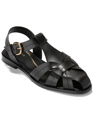 Cole Haan Women's Rosette Fisherman Almond Toe Sandals In Black