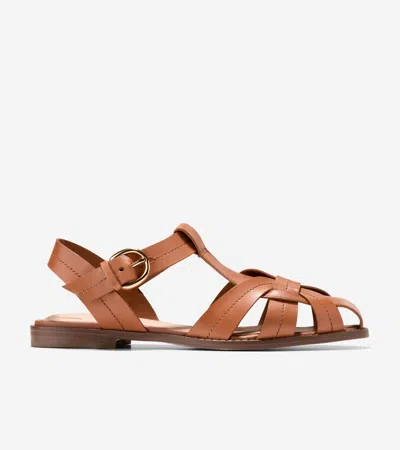 Cole Haan Women's Rosette Fisherman Sandals - Brown Size 9.5
