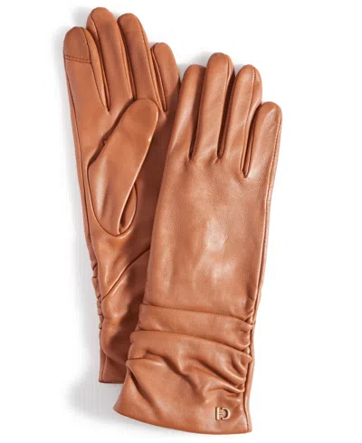 COLE HAAN WOMEN'S RUCHED LEATHER GLOVES