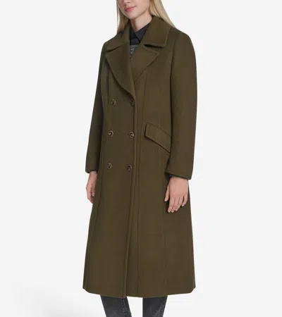 Cole Haan Women's Serge Twill Wool Coat - Medium Green Size 6