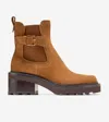 Cole Haan Women's Shibley Waterproof Lug Buckle Booties - Brown Size 8.5 In Blue
