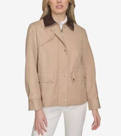 Cole Haan Women's Short Barn Jacket - Beige Size Medium