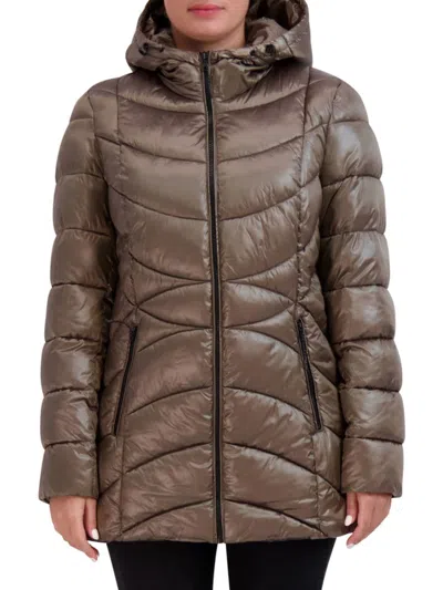 Cole Haan Women's Signature A Line Puffer Jacket In Ginger