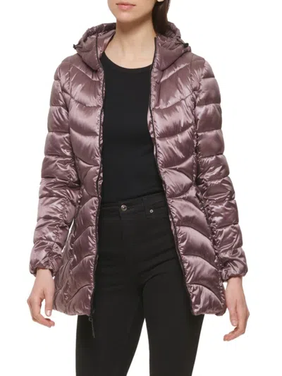 Cole Haan Women's Signature A Line Puffer Jacket In Mauve