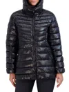Cole Haan Quilt Pearl Faux Down Jack W Remov Hood In Black