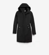 Cole Haan Packable Hooded Raincoat In Black