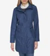Cole Haan Single Breasted Rain Jacket In Blue