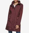 Cole Haan Single Breasted Rain Jacket In Red/purple