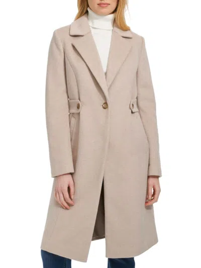 Cole Haan Women's Single Breasted Wool Blend Coat In Amethyst