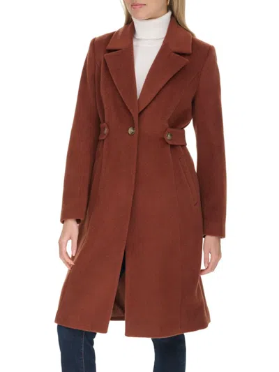 Cole Haan Women's Single Breasted Wool Blend Coat In Castor