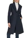 Cole Haan Women's Single Breasted Wool Blend Coat In Navy