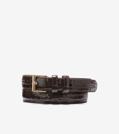 Cole Haan Women's Skinny Square Harness Belt - Brown Size Xs