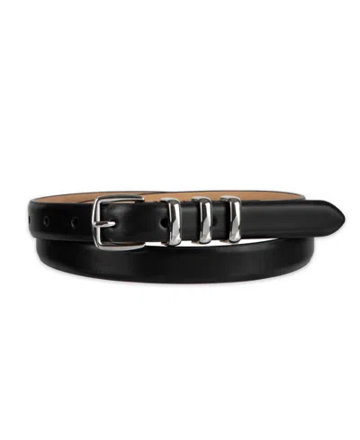 Cole Haan Women's Skinny Triple Metal Keeper Dress Belt In Black