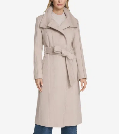 Cole Haan Women's Slick Wool Belted Coat - Beige Size 2 In Neutral