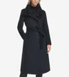 Cole Haan Women's Slick Wool Belted Coat - Blue Size 2 In Blue