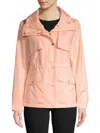 Cole Haan Women's Snap Front Zip Collar Jacket In Apricot