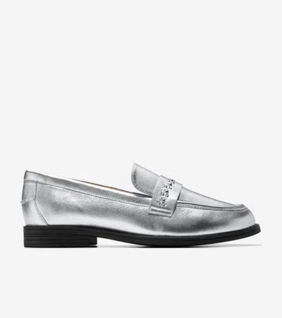Cole Haan Women's Stassi Embellished Loafers - Silver Size 9